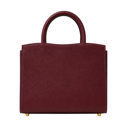 Bagnar Maroon Gold Accent Faux Leather Satchel Handbag