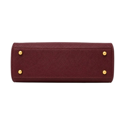 Bagnar Maroon Gold Accent Faux Leather Satchel Handbag