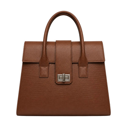 Bagnar Marvelle Brown Textured Satchel Handbag