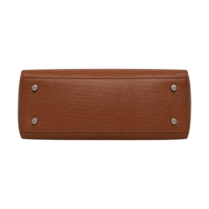 Bagnar Marvelle Brown Textured Satchel Handbag