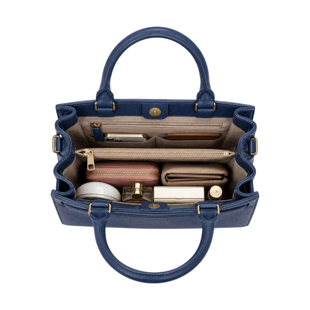 Bagnar Navy Refined Satchel Handbag