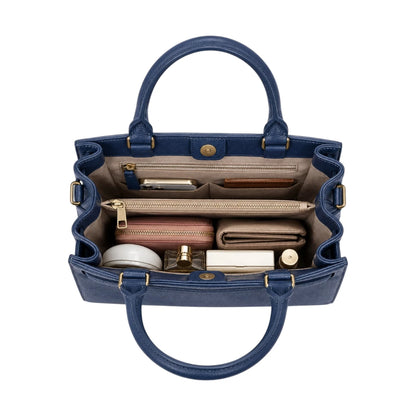 Bagnar Navy Refined Satchel Handbag