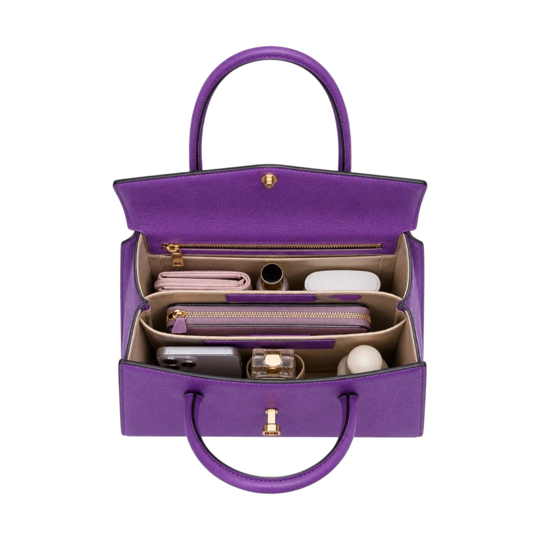 Evoria Selora Structured Purple Satchel Handbag